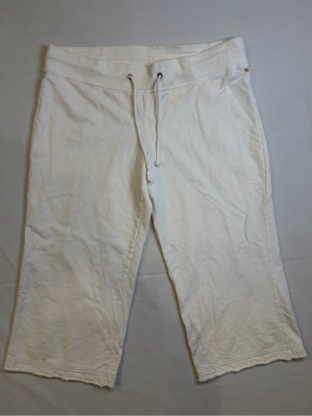 Unk White Track Capri Joggers